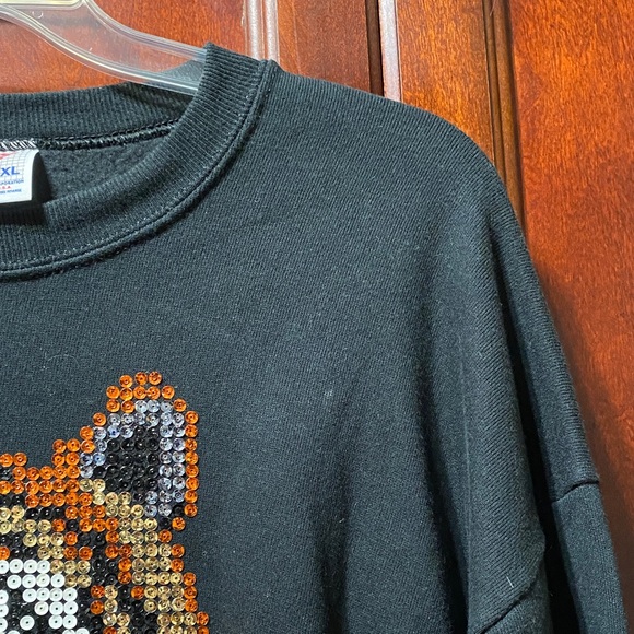 Jerzees Black sweatshirt with Tiger sequins Graphic size XL NWOT - Picture 7 of 15